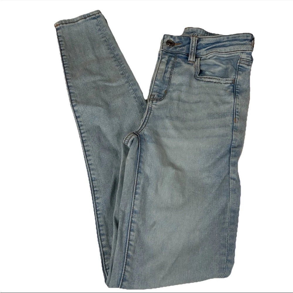 American Eagle Womens  Size 4 X LONG Hi Rise Jegging Jeans Light Wash Blue #3363